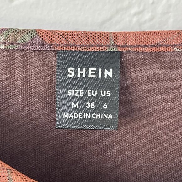 Womens Boho Milkmaid Dress Size M Brown Bell Sleeve Cottagecore Hippie Floral - Picture 3 of 16